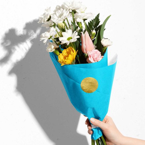 BFT39f Solid Color Turquoise Tissue Paper Floral Bouquet 9d499990 6064 4ca9 adc7 42df58ae33b4