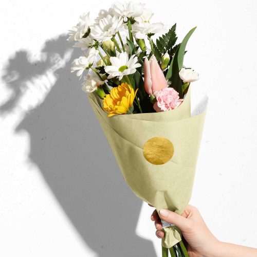 BFT43f Solid Color Pastel Yellow Tissue Paper Floral Bouquet aab34251 0083 4f75 b19e 15d2cf439d7d