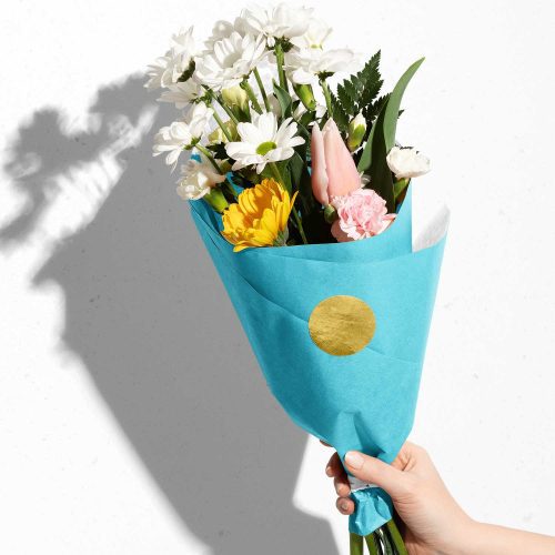 BFT44f Solid Color Aqua Blue Tissue Paper Floral Bouquet c1a40d70 ecba 4610 9cc7 bc582dd7bdea